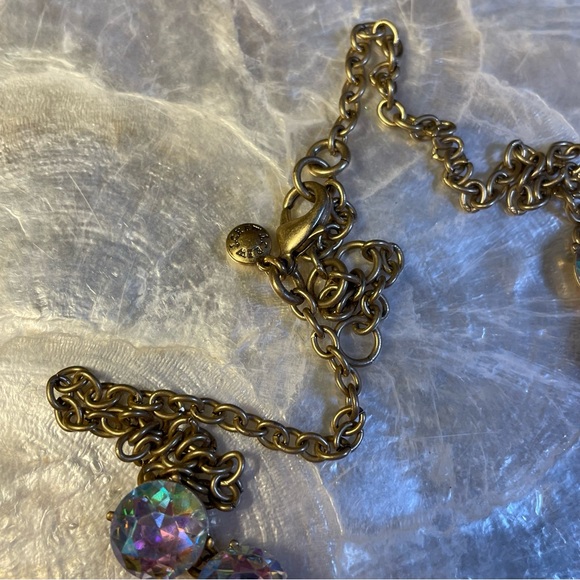 J. Crew Signed AB Rhinestone Iridescent Statement Necklace - Picture 4 of 6